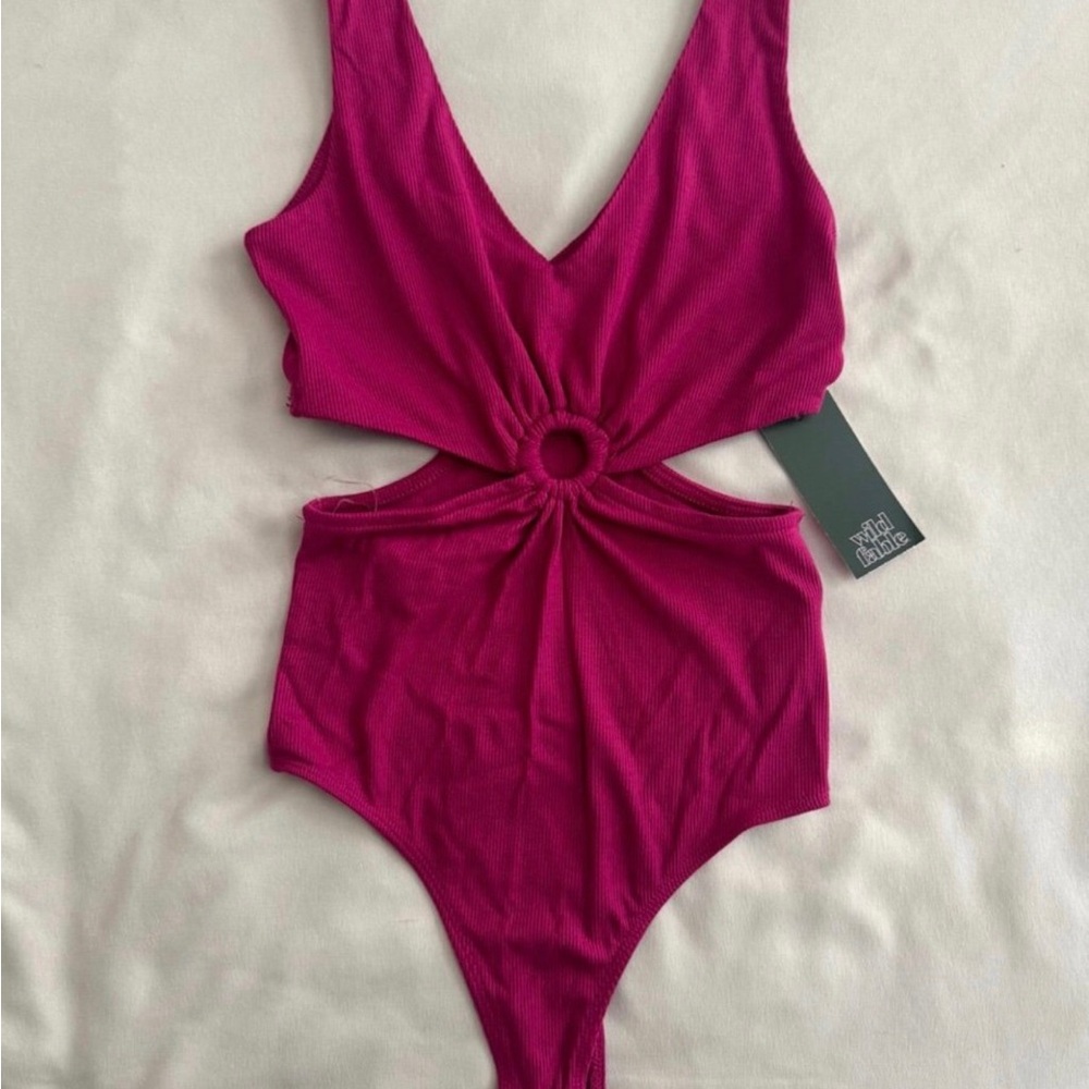 Wild Fable Fuchsia Cutout Bodysuit